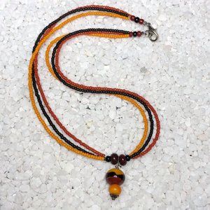 Handmade Beaded Necklace Choker Glass Bead